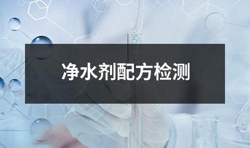 净水剂配方检测