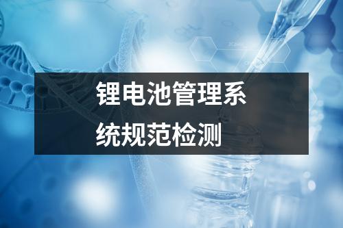 锂电池管理系统规范检测